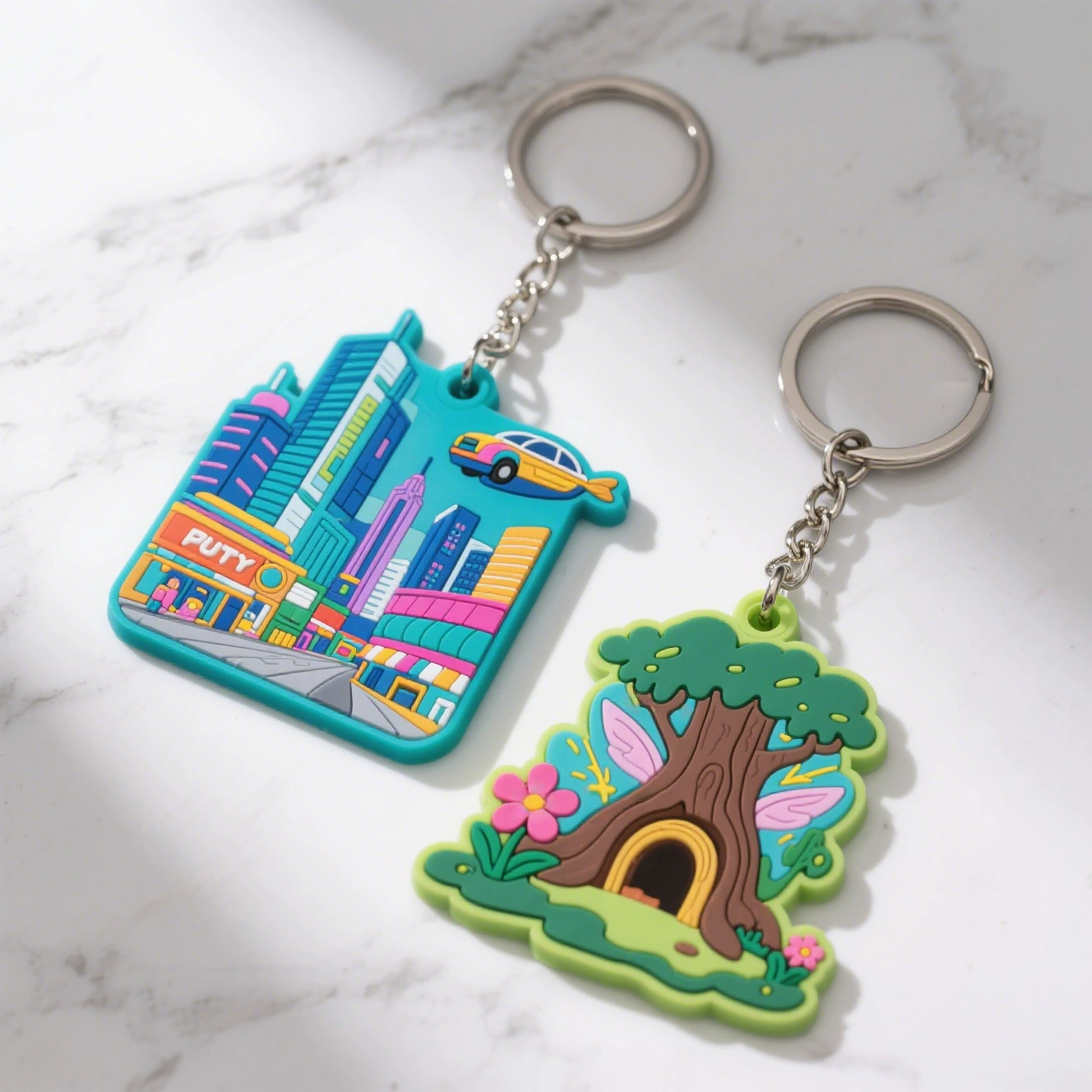 Custom Cute Colorful PVC Key Chains - 图片 2