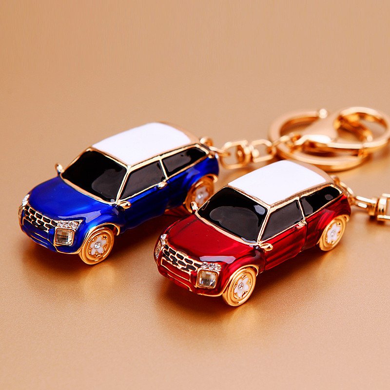 Customized metal model car keychain cute and creative pendant metal key ring small gift